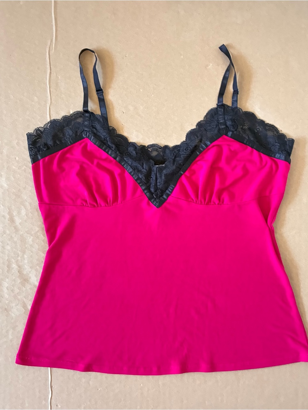 Y2K Cache Babydoll Tank Top Floral Lace Fairy Whimsigoth Cami Vintage Size Large